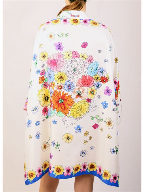 Maxi camicia floreale in twill di seta Laboratorio Capri | NEWNUMAYELLOWBLUE